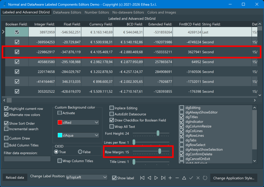 DemoDataAwareDbGridRowMargin15