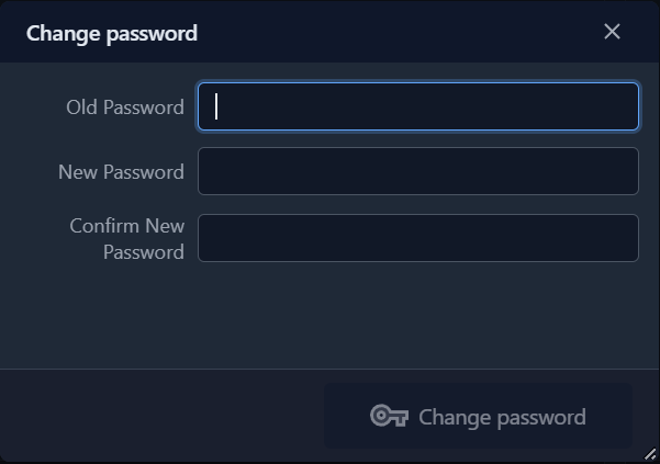 Change Password Window