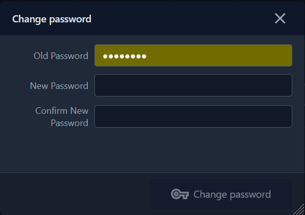 Change Password Window