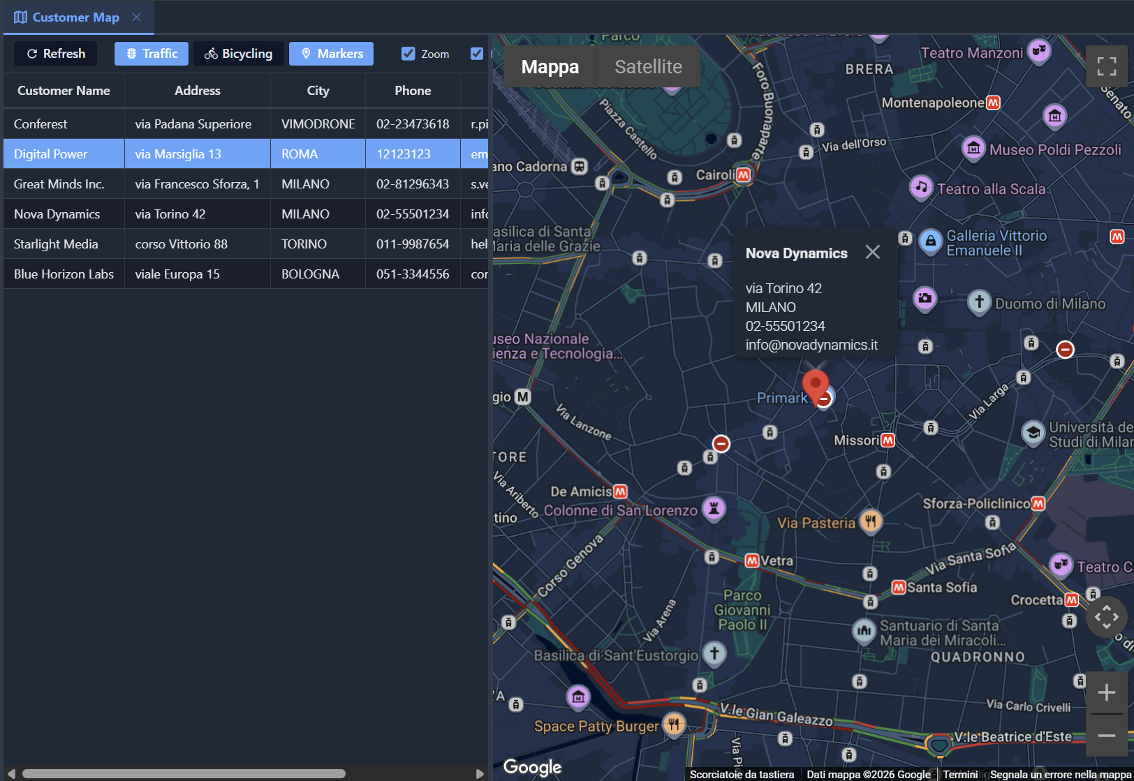 GoogleMap with Customer data from TasKitto