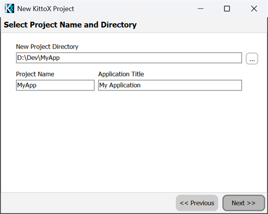 Page 4 — project name and directory