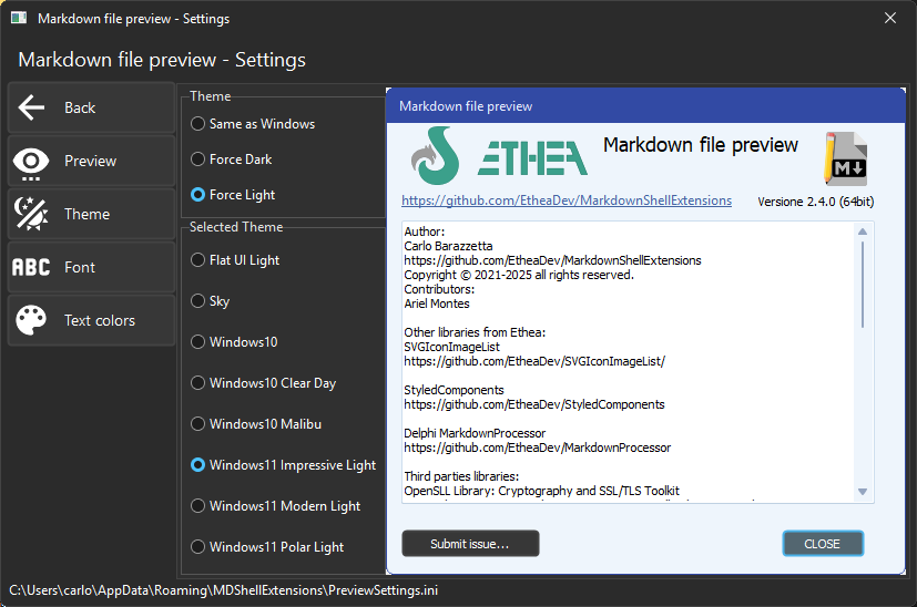Preview Settings