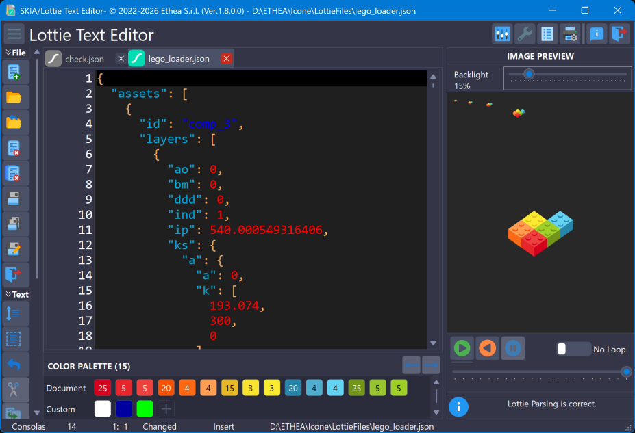 Lottie Text Editor Dark