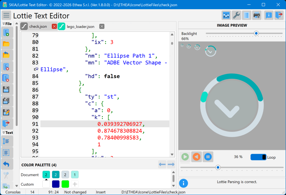 Lottie Text Editor Light