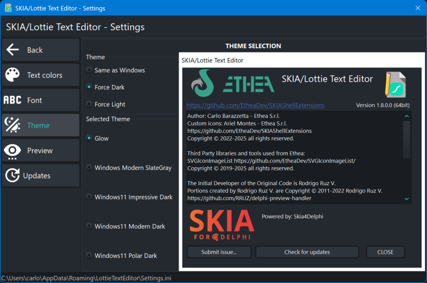 Settings Theme