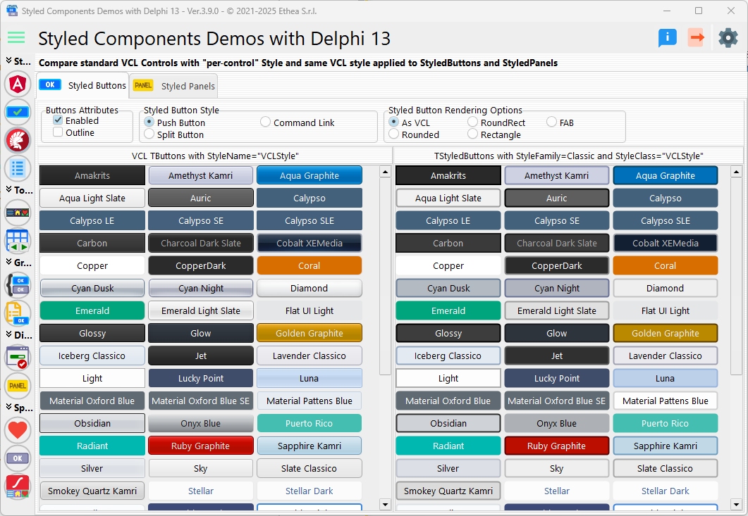 Styled Button VCL Styles Demo