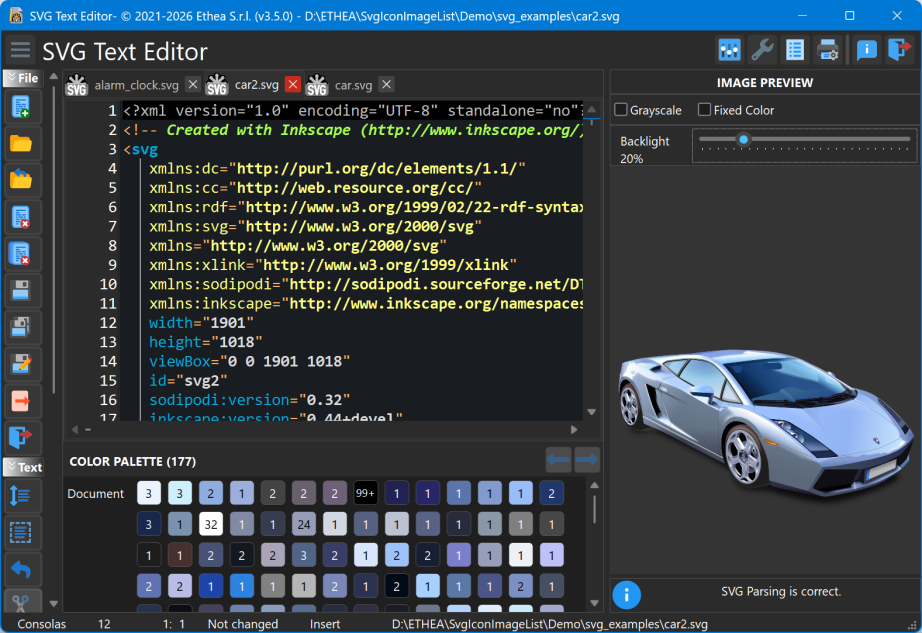 SVG Text Editor Dark