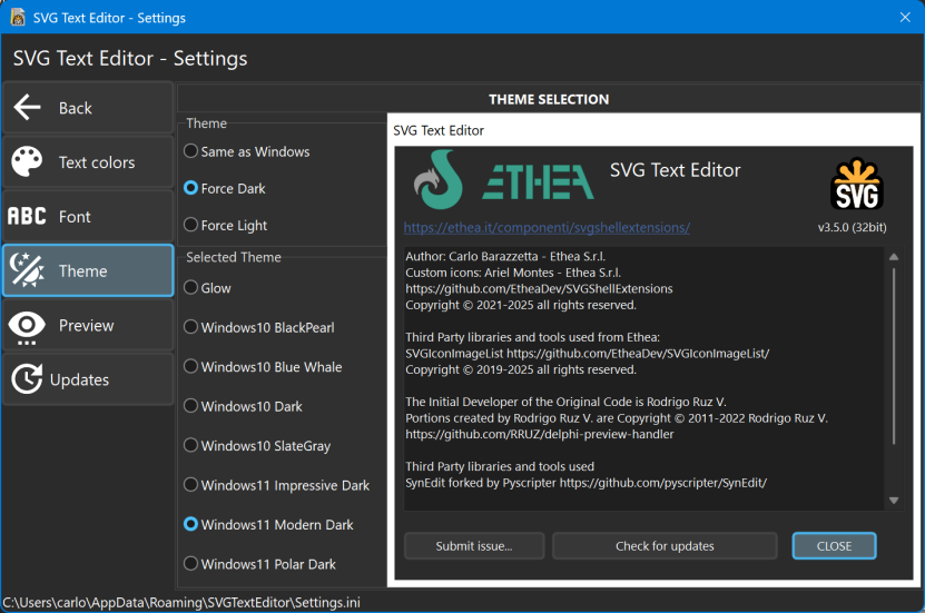 Settings Theme