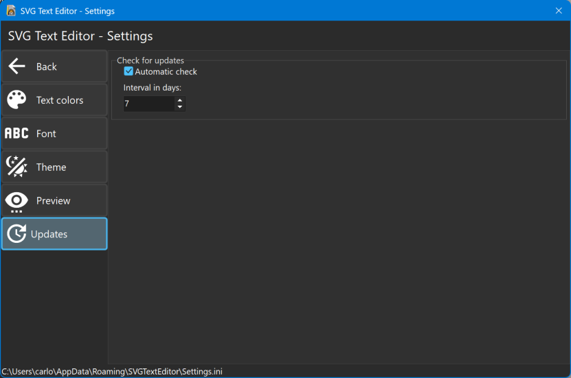 Settings Updates