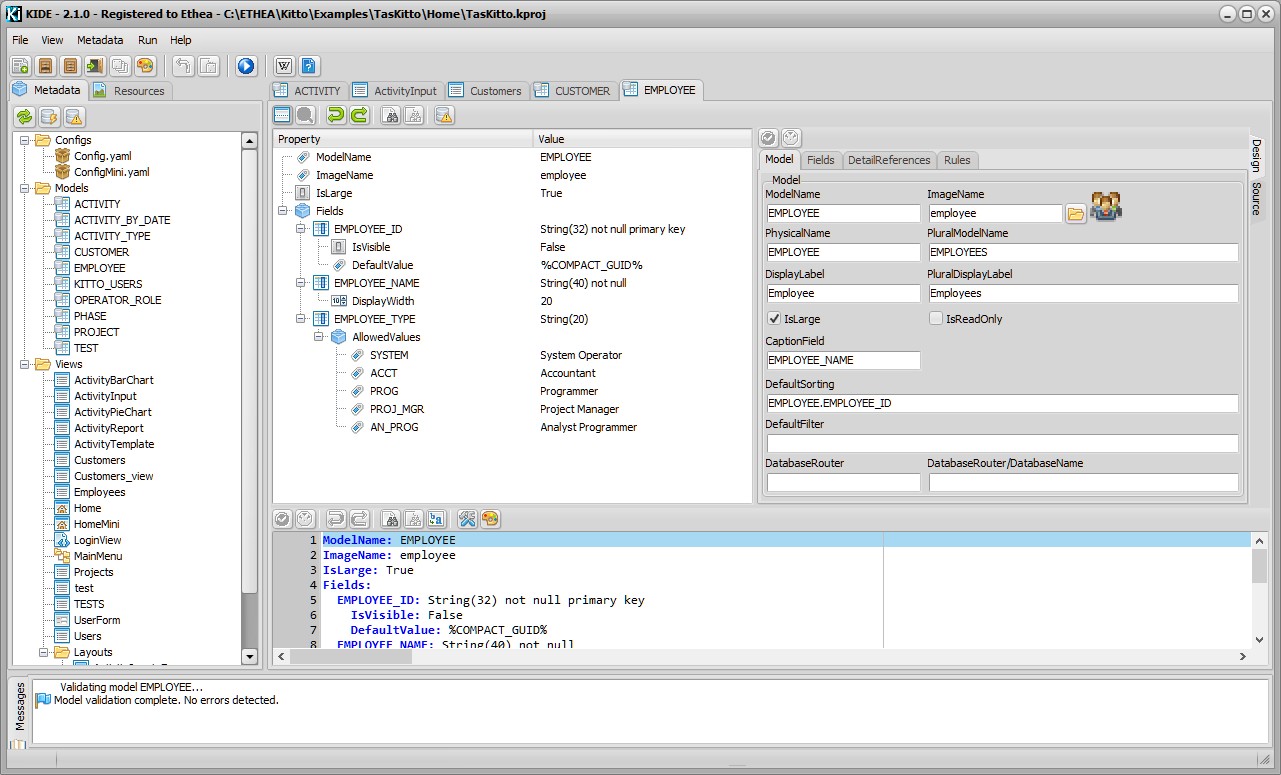 Kitto enterprise web framework ethea